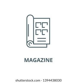 Magazine vector line icon, linear concept, outline sign, symbol