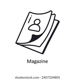 Magazine vector  outline doodle Design illustration. Symbol on White background EPS 10 File 