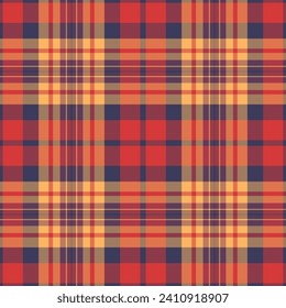 Magazine vector textile background, discount seamless texture fabric. Celebrate pattern plaid check tartan in red and indigo colors.