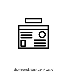 Magazine wall board vector icon in line/outline style