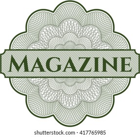 Magazine written inside abstract linear rosette