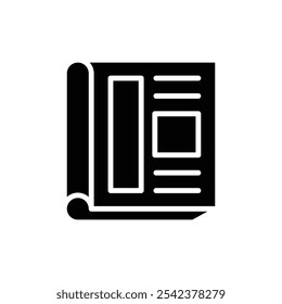 Magazines icon Black and white outline vector