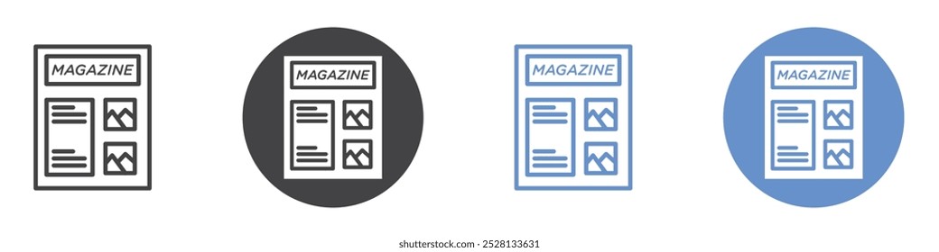 Magazines icon Flat art in black and white isolated
