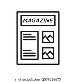 Magazines icon outline collection or set in black and white