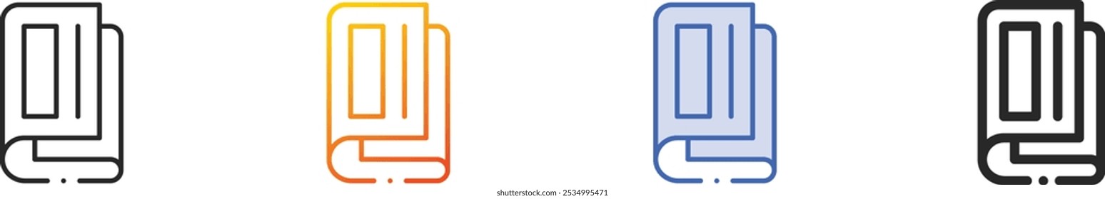 magazines icon.Thin Linear, Gradient, Blue Stroke and bold Style Design Isolated On White Background
