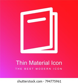 Magazines red and pink gradient material white icon minimal design