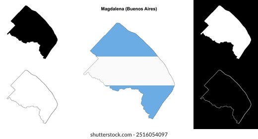 Mapa delineado do departamento de Magdalena (Buenos Aires)