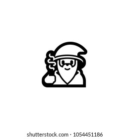 Mage character. Wizard icon. Magician illustration