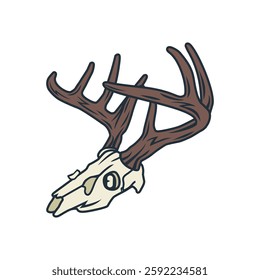 mage of a fossil deer skull head. 2d flat vector format.
for design elements, made with illustration software