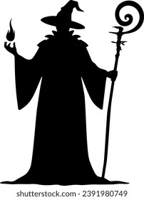 Mage Silhouette Vector Wizard Silhouette