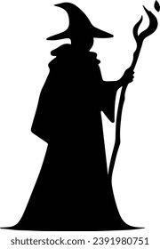 Mage Silhouette Vector Wizard Silhouette