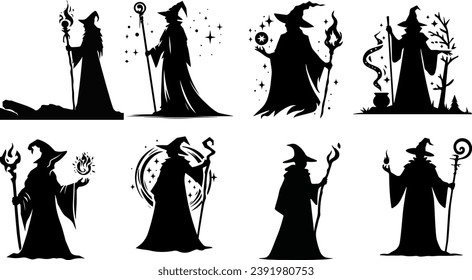 Mage Silhouette Vector Wizard Silhouette