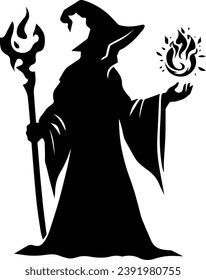 Mage Silhouette Vector Wizard Silhouette