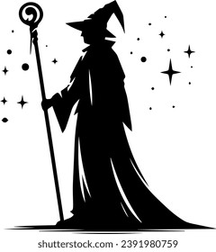 Mage Silhouette Vector Wizard Silhouette