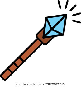 Mage Staff vector icon. Can be used for printing, mobile and web applications.