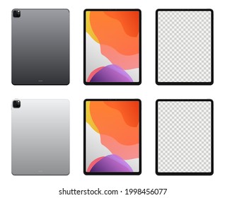 MAGELANG, INDONESIA - APRIL 3, 2021: New Ipad Pro By Apple Inc. Screen Ipad And Back Side Ipad. Vector Illustration