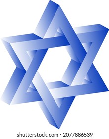 Magen David, Star of David jewish symbol vector icon in 3d style