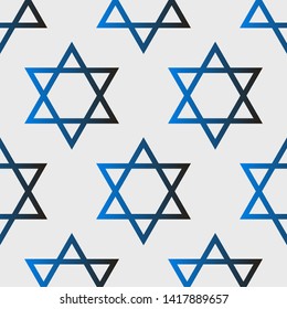 Magen David star pattern vector illustration. Jewish Israeli symbol pattern, ornament. Star of David. Vector EPS 10.