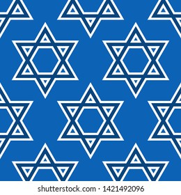 Magen David star pattern vector illustration. Jewish Israeli symbol pattern, ornament. Star of David background. Vector EPS 10.