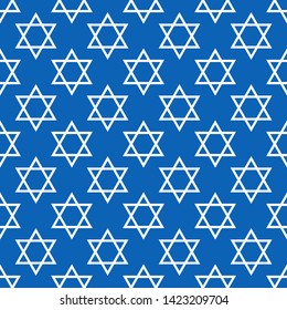 Magen David star pattern vector illustration. Jewish Israeli symbol pattern, ornament. Star of David background. Vector EPS 10.