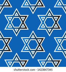 Magen David star pattern vector illustration. Jewish Israeli symbol pattern, ornament. Star of David background. Vector EPS 10.