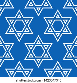 Magen David star pattern vector illustration. Jewish Israeli symbol pattern, ornament. Star of David background. Vector EPS 10.