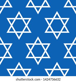 Magen David star pattern vector illustration. Jewish Israeli symbol pattern, ornament. Star of David background. Vector EPS 10.