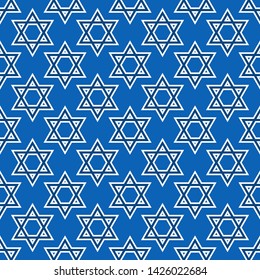 Magen David star pattern vector illustration. Jewish Israeli symbol pattern, ornament. Star of David background. Vector EPS 10.