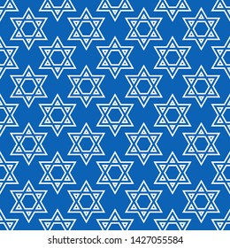 Magen David star pattern vector illustration. Jewish Israeli symbol pattern, ornament. Star of David background. Vector EPS 10.