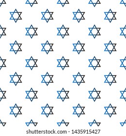 Magen David star pattern vector illustration. Jewish Israeli symbol pattern, ornament. Star of David background. Vector EPS 10.