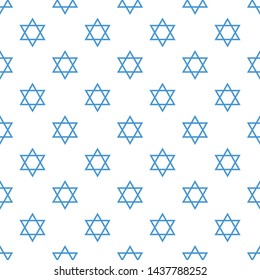 Magen David star pattern vector illustration. Jewish Israeli symbol pattern, ornament. Star of David background. Vector EPS 10.