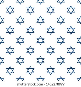 Magen David star pattern vector illustration. Jewish Israeli symbol pattern, ornament. Star of David background. Vector EPS 10.