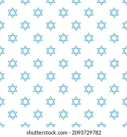 Magen David star pattern vector illustration. Jewish Israeli symbol pattern, ornament. Star of David background.