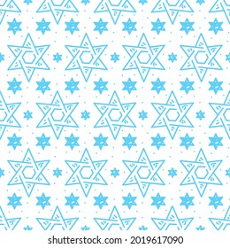 Magen David star seamless. Jewish Israeli symbol pattern for Hanukkah