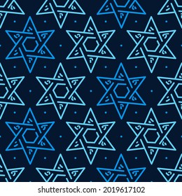 Magen David star seamless. Jewish Israeli symbol pattern for Hanukkah