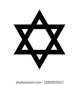 Magen David, Star of David, symbol of Judaism simple black flat icon