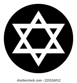 Magen David symbol button on white background. Vector illustration.