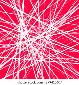 Magenta abstract background with random white lines, grunge texture for web, presentations, prints and design concepts. Vector illustration.