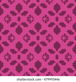 Magenta abstract background, striped textured geometric seamless pattern