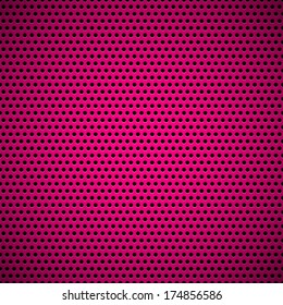 Magenta abstract technology background with seamless circle perforated speaker grill texture for web sites, user interfaces (UI), applications (apps) and business presentations. Vector illustration.