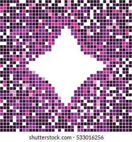 Magenta abstract vector. Pixel art banner with star in center.