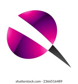 Magenta and Black Glossy Screw Shaped Letter Q Icon on a White Background