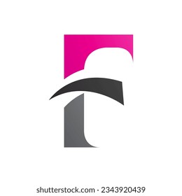 Magenta and Black Letter F Icon with Pointy Tips on a White Background