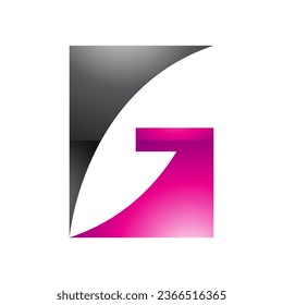 Letra magenta y negras rectangular brillante icono G sobre fondo blanco
