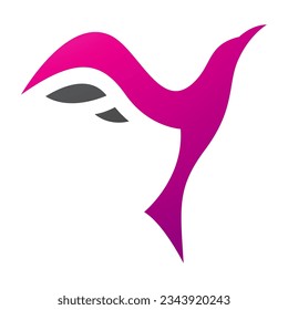 Magenta and Black Rising Bird Shaped Letter Y Icon on a White Background