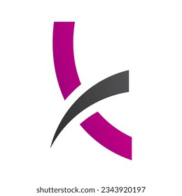 Magenta and Black Spiky Lowercase Letter K Icon on a White Background