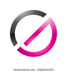 Magenta y negro Glossy letra G Icono en fondo blanco