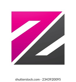 Magenta and Black Triangular Square Shaped Letter Z Icon on a White Background