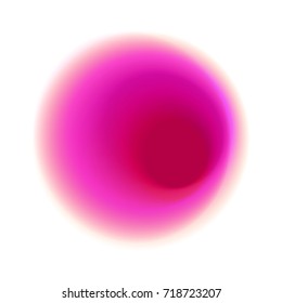   Magenta blurred hole pattern. Red radial spot with round rose colored vector texture. Pink gradient circle isolated on white background. 