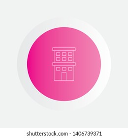 Magenta Button of Line Icon.